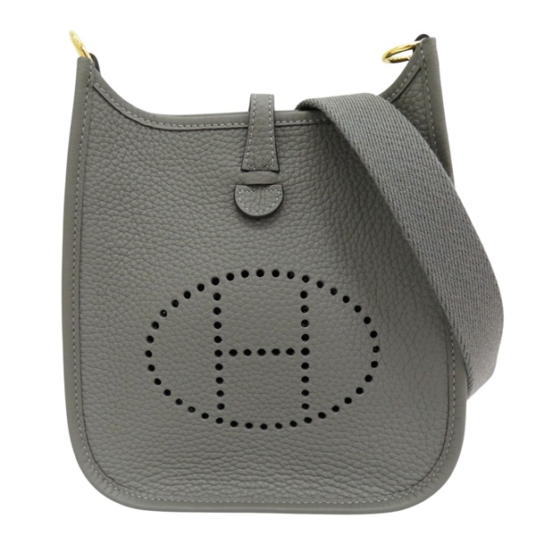 石板灰 Taurillon牛皮 Mini Evelyne 肩背包 W刻 金扣