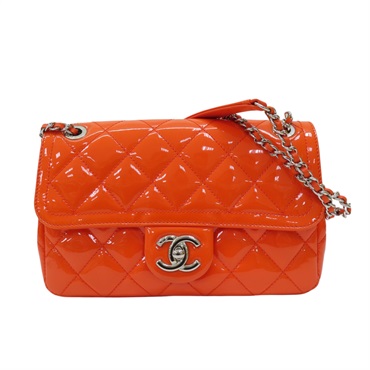 橘色 漆皮 COCO 23 鍊帶 肩背包