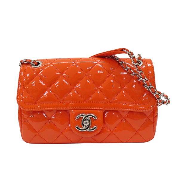 橘色 漆皮 COCO 23 鍊帶 肩背包