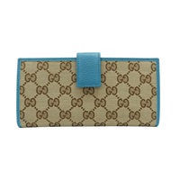 棕色 GG帆布 扣式 長夾 231841