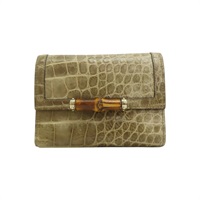 綠色 皮革 三折 短夾 257017