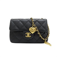 黑色羊皮 Mini Coco 肩背包 AS3456