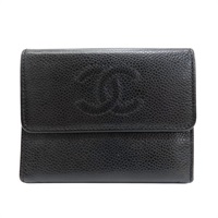 黑色 牛皮 Timeless CC 扣式短夾 (無卡)【CHANEL 香奈兒】