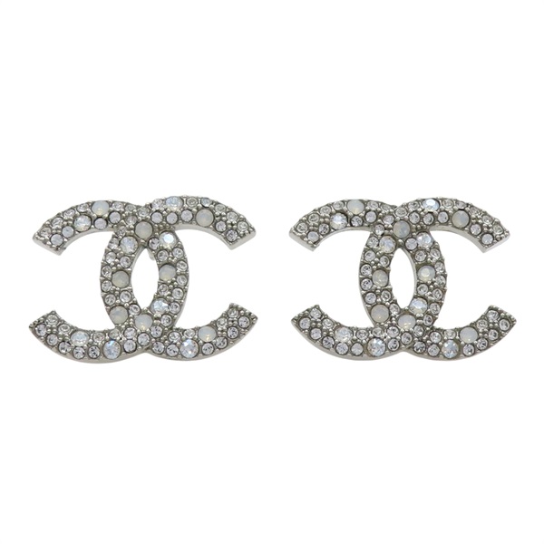 銀色 CC 水晶耳環【CHANEL 香奈兒】