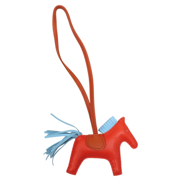 藍色/橘色 羊皮 Rodeo PM 吊飾 C刻【HERMES 愛馬仕】 C刻