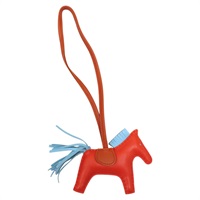 藍色/橘色 羊皮 Rodeo PM 吊飾 C刻【HERMES 愛馬仕】 C刻