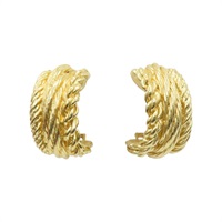 金色 鍍金 夾式耳環 【Dior 迪奧 】