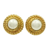 珍珠 金屬 夾式耳環【CHANEL 香奈兒】