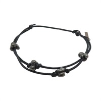 黑色 925純銀 牛皮 手環【BOTTEGA VENETA 寶緹嘉】