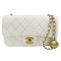 白色 羊皮 Coco20 鍊帶 肩背包 金扣 AS1787