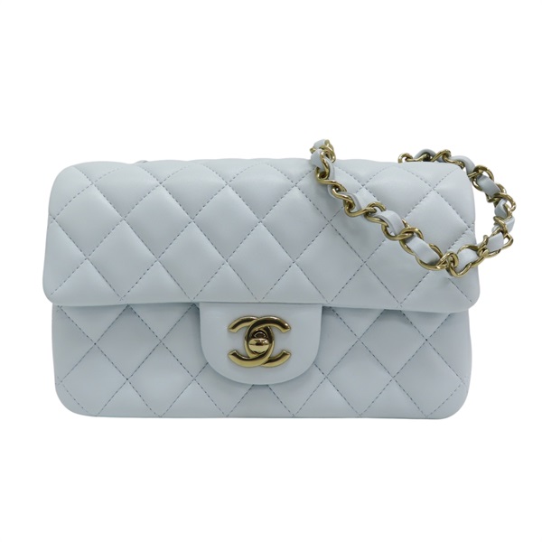 藍色 菱格紋 羊皮 Mini Classic 肩背包 A69900