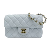 藍色 菱格紋 羊皮 Mini Classic 肩背包 A69900