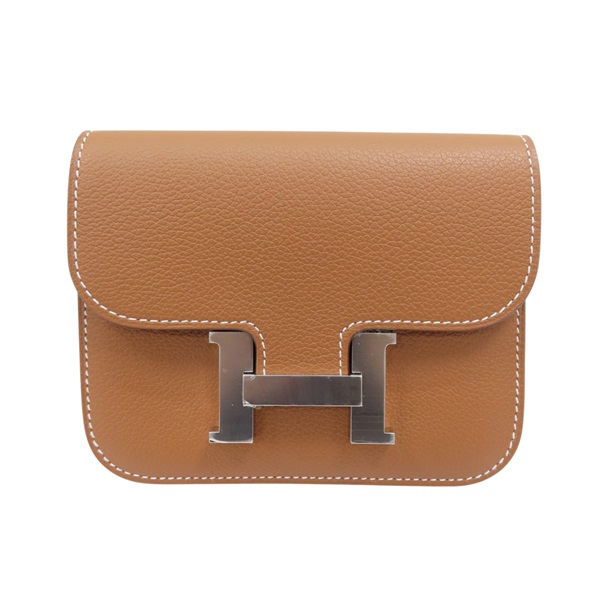 棕色 Epsom牛皮 Constance Slim 中夾 W刻 W