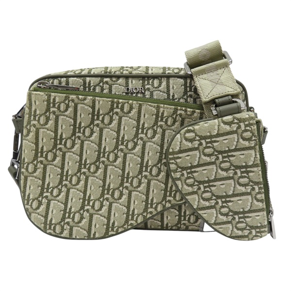 墨綠色 緹花帆布 Saddle三件式 子母包 肩背包 1ADPO