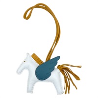 藍色/棕色 羊皮 Rodeo Pegase 飛馬 吊飾 Z刻【HERMES 愛馬仕】