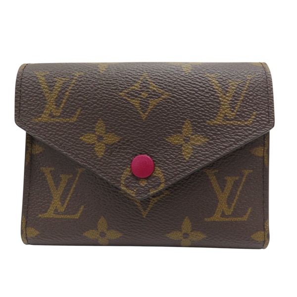 棕色 原花帆布 Victorine 三折短夾【LOUIS VUITTON LV 路易威登】 M41938