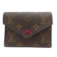 棕色 原花帆布 Victorine 三折短夾【LOUIS VUITTON LV 路易威登】 M41938