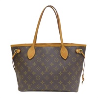 棕色 原花帆布 Never Full PM 手提包 M40155