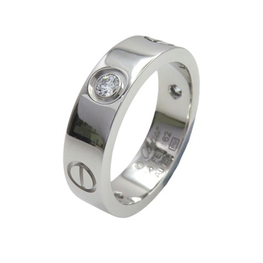 18K白金 3PD鑽石 LOVE戒指 56【Cartier 卡地亞】 CRB4032556