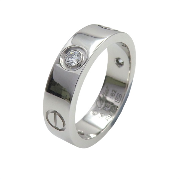 18K白金 3PD鑽石 LOVE戒指 56【Cartier 卡地亞】 CRB4032556