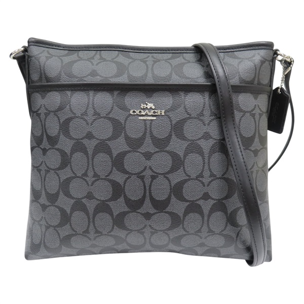 黑色 牛皮 PVC 斜背包 肩背包 【COACH 蔻馳】 G1723