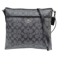 黑色 牛皮 PVC 斜背包 肩背包 【COACH 蔻馳】 G1723