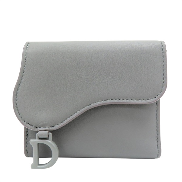 藍色 牛皮 扣式短夾【Dior 迪奧】