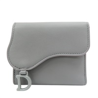 藍色 牛皮 扣式短夾【Dior 迪奧】