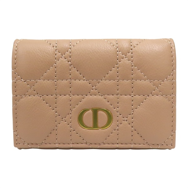 粉紅色 羊皮 Card Case 金扣 兩折短夾【Dior 迪奧】