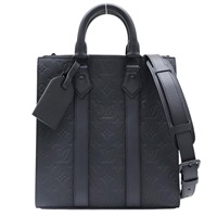 黑色 原花 Taurillon 壓紋皮革 Sac Plat Cross 托特包【LOUIS VUITTON LV 路易威登】 M21884