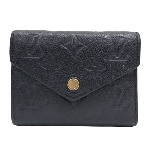 黑色 原花壓紋 牛皮 扣式短夾【LOUIS VUITTON LV 路易威登】 M64060