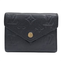 黑色 原花壓紋 牛皮 扣式短夾【LOUIS VUITTON LV 路易威登】 M64060