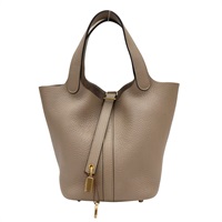 餅乾色 Taurillon牛皮 Picotin Lock 18 手提包 U刻 金扣【HERMES 愛馬仕】 U刻/Trench