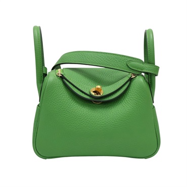 絲蘭綠 Taurillon牛皮 Mini Lindy 肩背包 B刻 金扣【HERMES 愛馬仕】 B刻/Vert Yucca