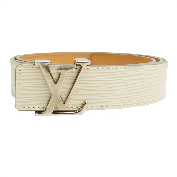 白色 皮革 EPI水波紋 腰帶 皮帶 85公分【LOUIS VUITTON 路易威登】 M9605