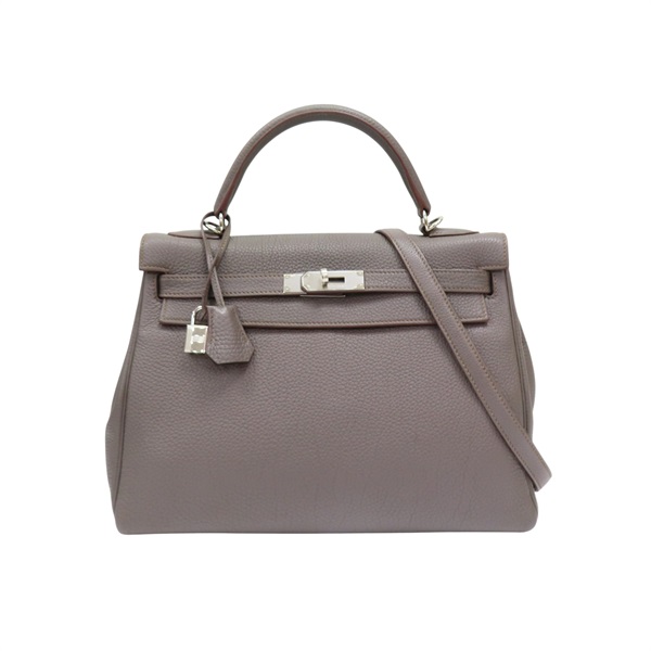 錫器灰 Togo牛皮 Kelly 32 凱莉包 兩用包 口P刻 銀扣【HERMES 愛馬仕】