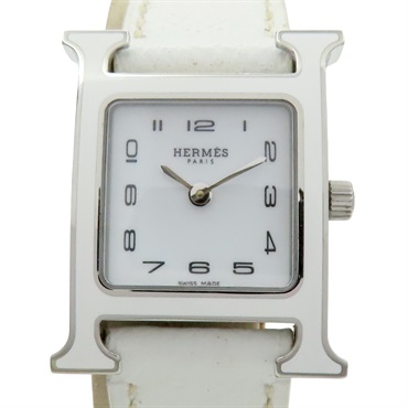 白色錶盤 皮帶 不鏽鋼 Heure H 腕錶【HERMES 愛馬仕】 HH1.220