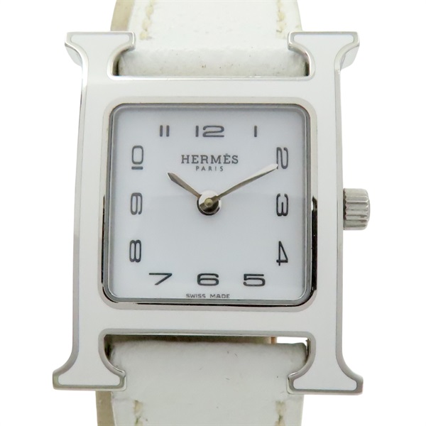 白色錶盤 皮帶 不鏽鋼 Heure H 腕錶【HERMES 愛馬仕】 HH1.220