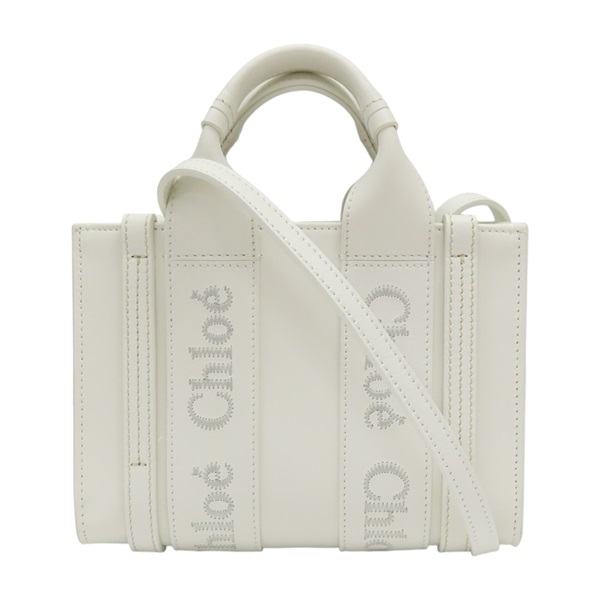 白色 牛皮 Mini Woody 肩背包 CHC23UP237I60101【Chloe 克羅伊 】 CHC23UP237I60101