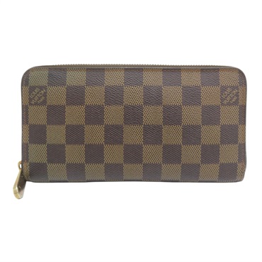 棕色 棋盤格 帆布 拉鍊長夾 N60046【LOUIS VUITTON LV 路易威登】 N60046