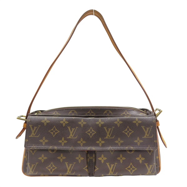 原花 PVC塗層帆布 Cite MM 肩背包【LOUIS VUITTON LV 路易威登】 M51164