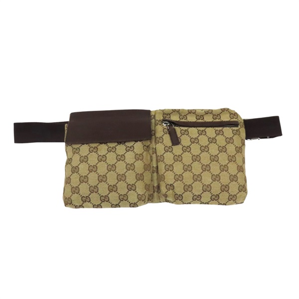 棕色 GG帆布 牛皮 腰包【GUCCI 古馳】 28566