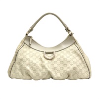 白色 壓紋牛皮 肩背包 金扣 189833【GUCCI 古馳】 189833