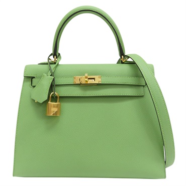 牛油果綠色 Epsom牛皮 Kelly 25 凱莉包 两用包 Y刻 金扣【HERMES 愛馬仕】