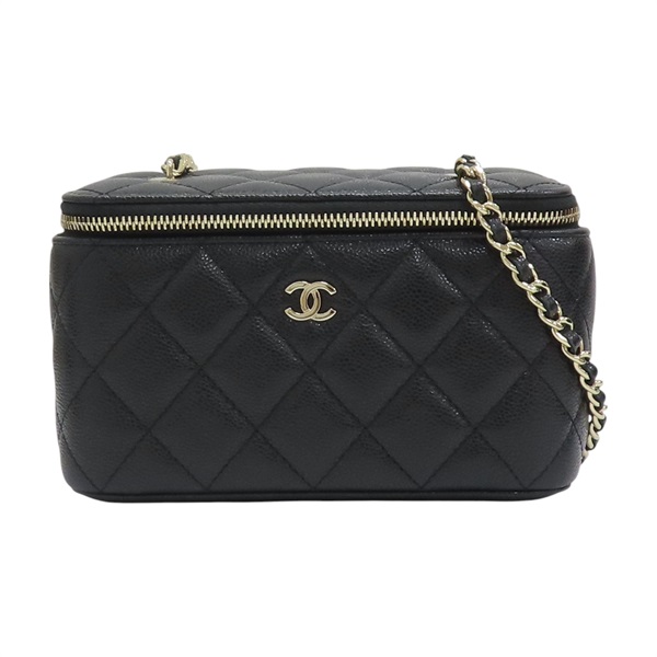 黑色 菱格紋 羊皮 Vanity 肩背包 AP1341【CHANEL 香奈兒】 AP1341