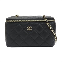 黑色 菱格紋 羊皮 Vanity 肩背包 AP1341【CHANEL 香奈兒】 AP1341