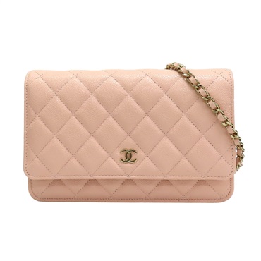 粉色 菱格紋 牛皮 WOC 鍊帶 肩背包【CHANEL 香奈兒】 AP4241