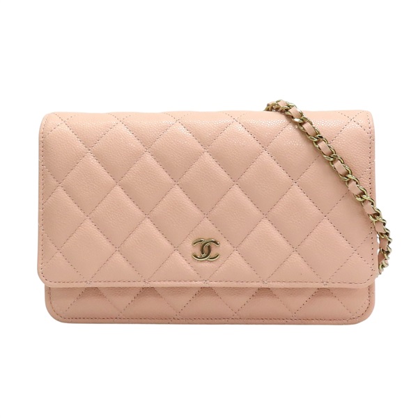 粉色 牛皮 菱格紋 鍊帶 金扣 肩背包 AP4241【CHANEL 香奈兒】 AP4241