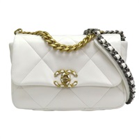 白色 羊皮 19 Bag 26cm 鍊帶 肩背包 AS1160【CHANEL 香奈兒】 AS1160