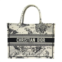 黑/白色 刺繡帆布 Tote Book 手提包 [Dior 迪奧]